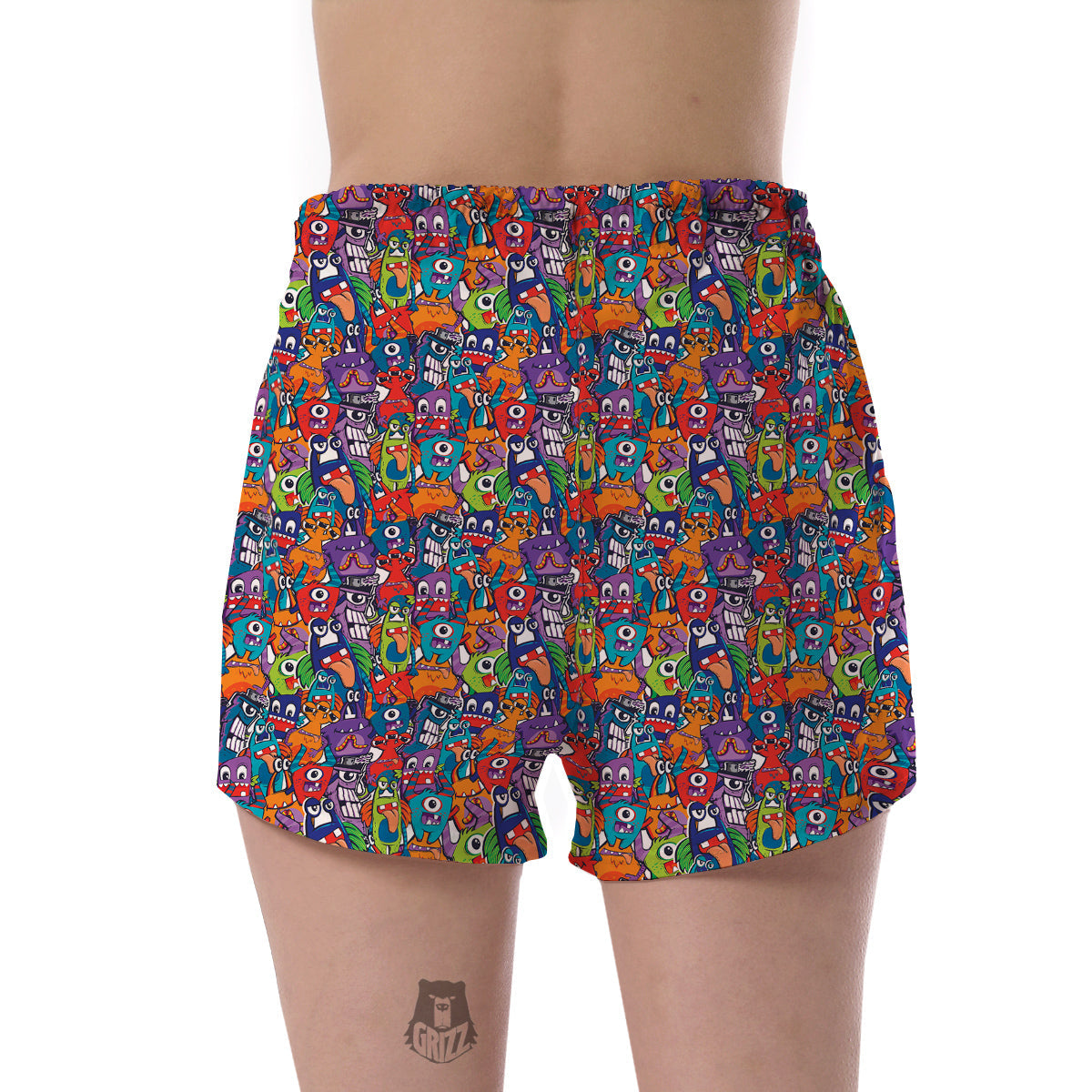 Monster Cute Print Pattern Women's Shorts-grizzshop