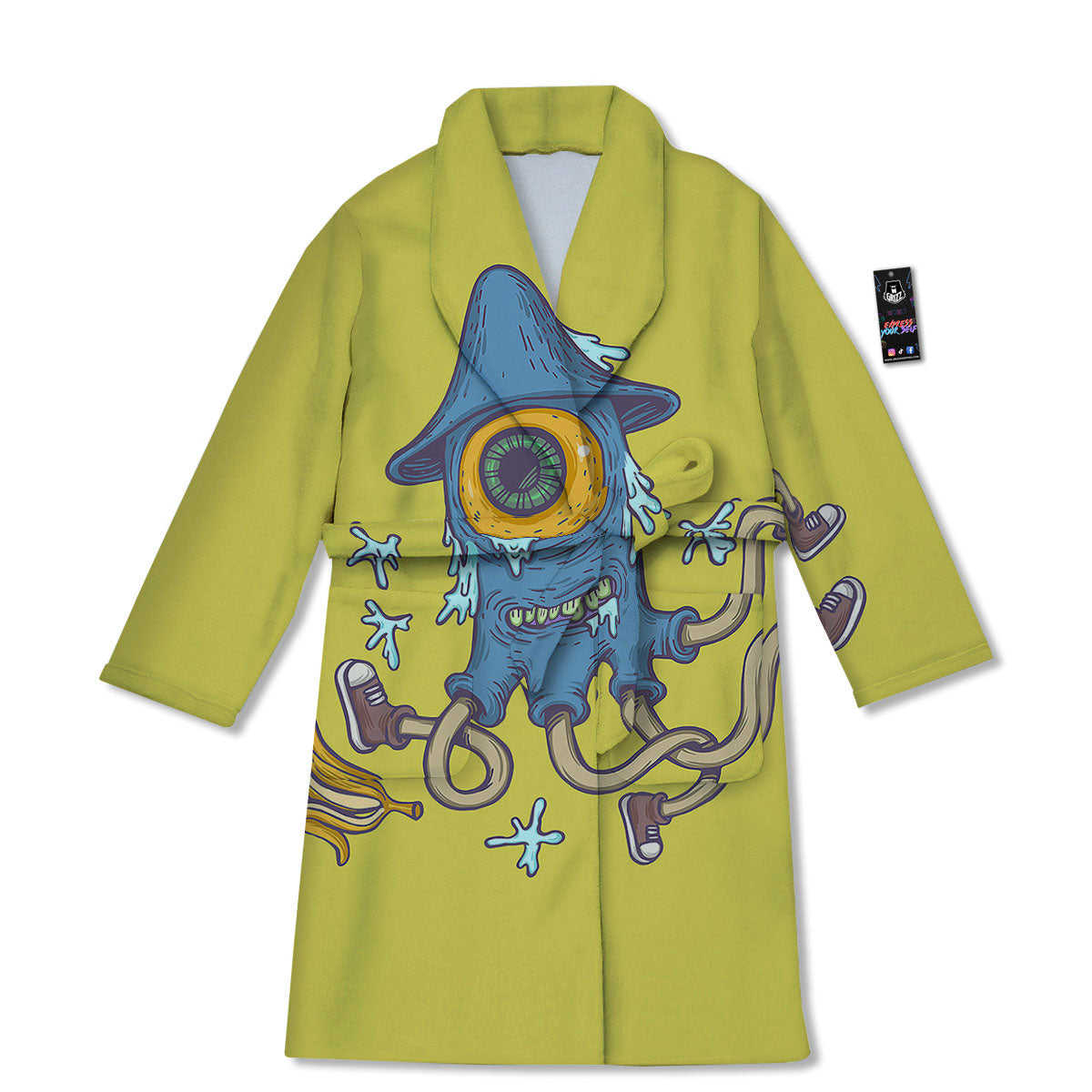 Monster Graffiti Characters Print Bathrobe-grizzshop