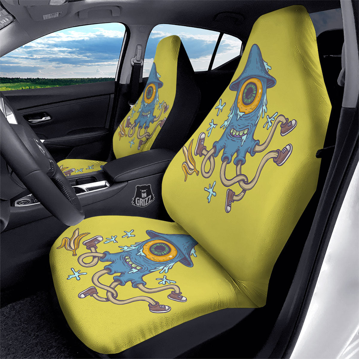 Monster Graffiti Characters Print Car Seat Covers-grizzshop