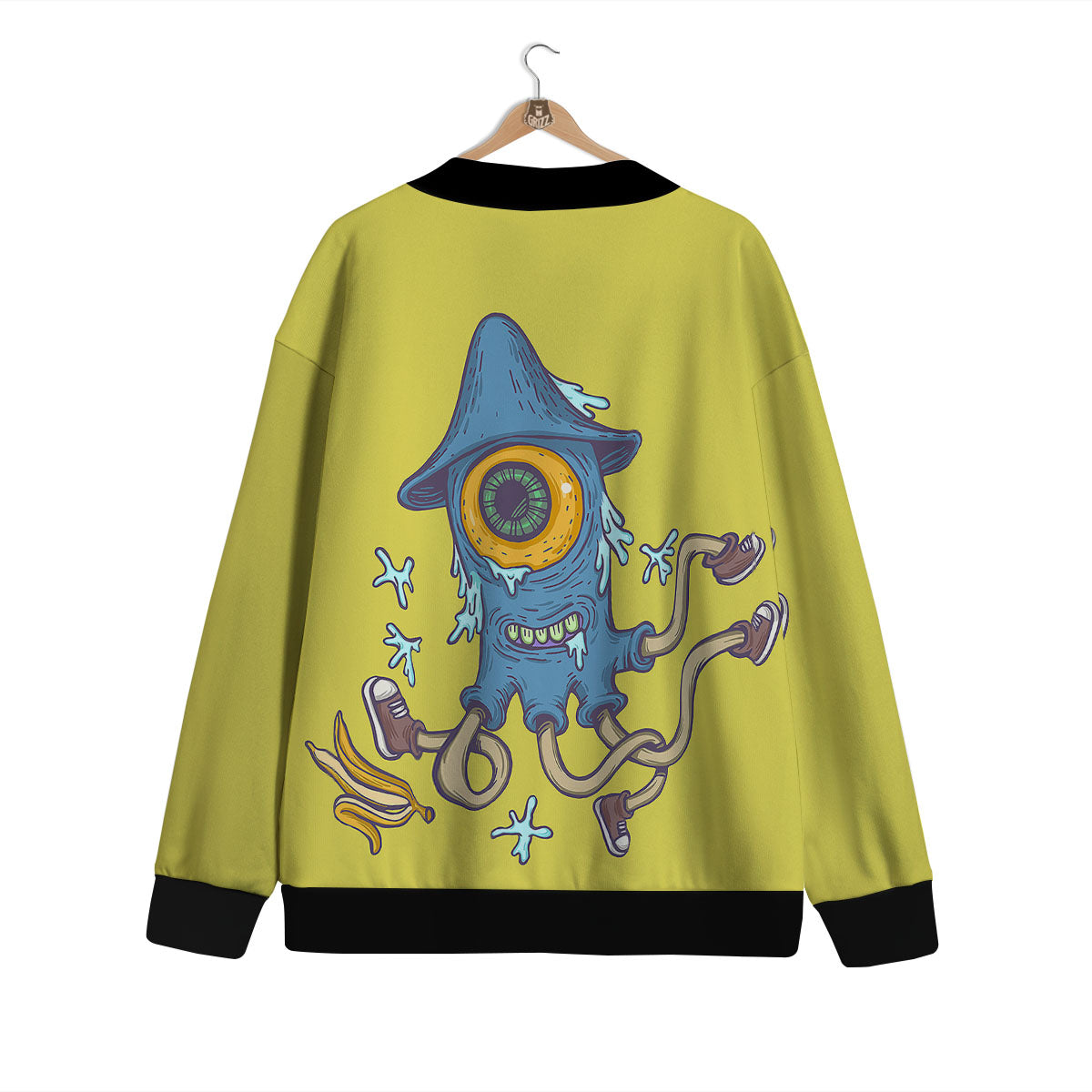 Monster Graffiti Characters Print Cardigan-grizzshop