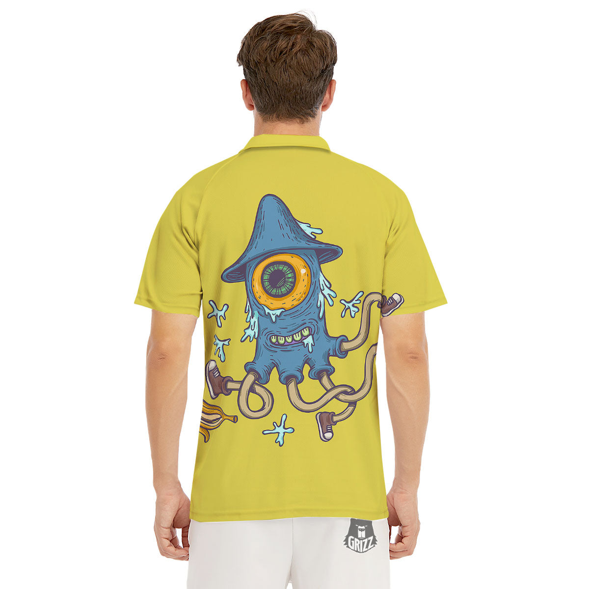 Monster Graffiti Characters Print Men's Golf Shirts-grizzshop