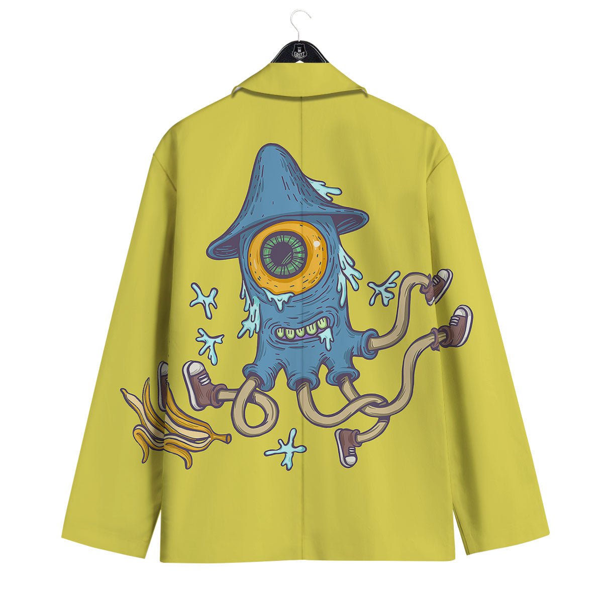 Monster Graffiti Characters Print Men's Sport Coat-grizzshop