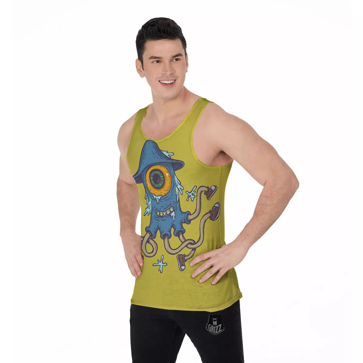 Monster Graffiti Characters Print Men's Tank Top-grizzshop