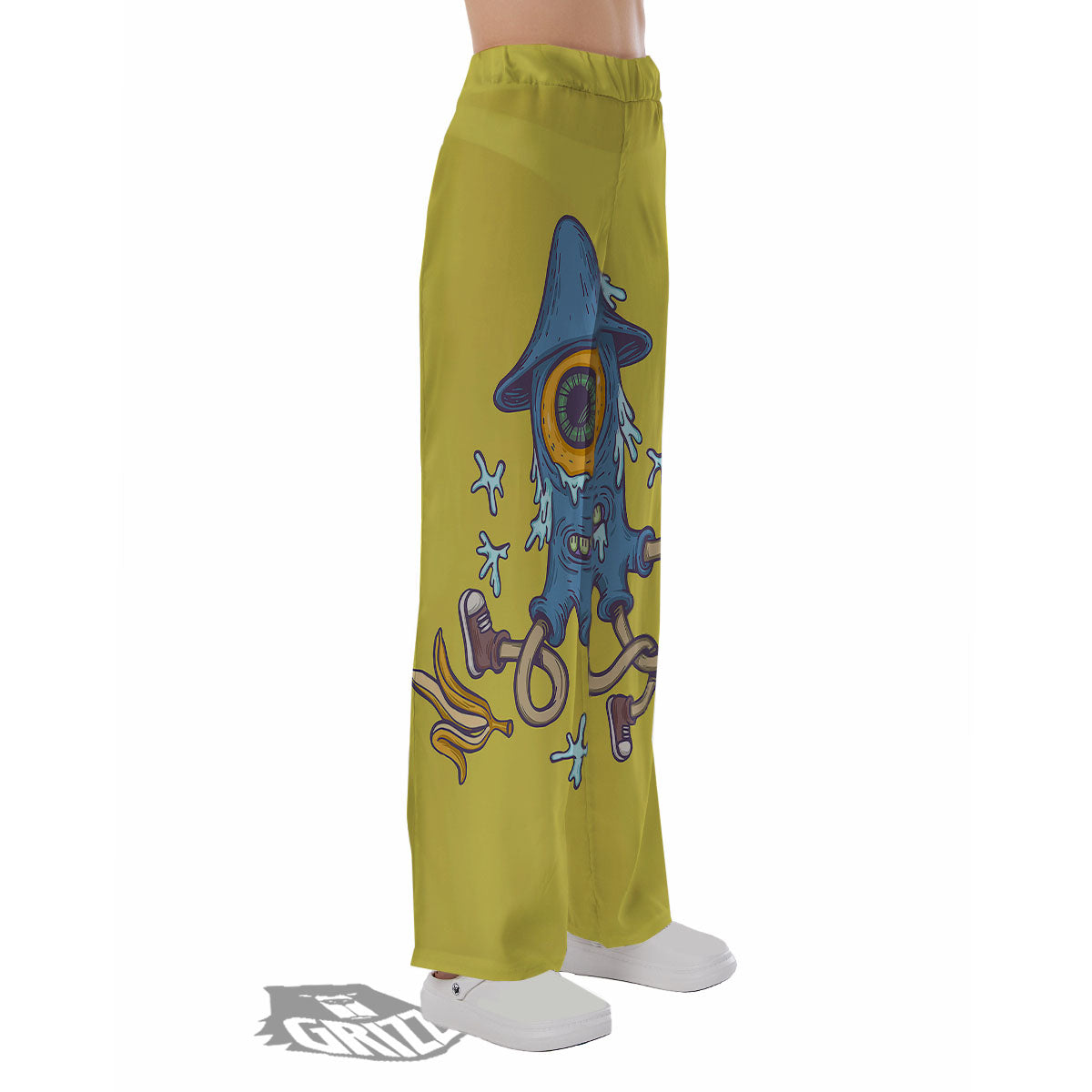 Monster Graffiti Characters Print Pajama Pants-grizzshop