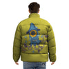 Monster Graffiti Characters Print Puffer Jacket-grizzshop