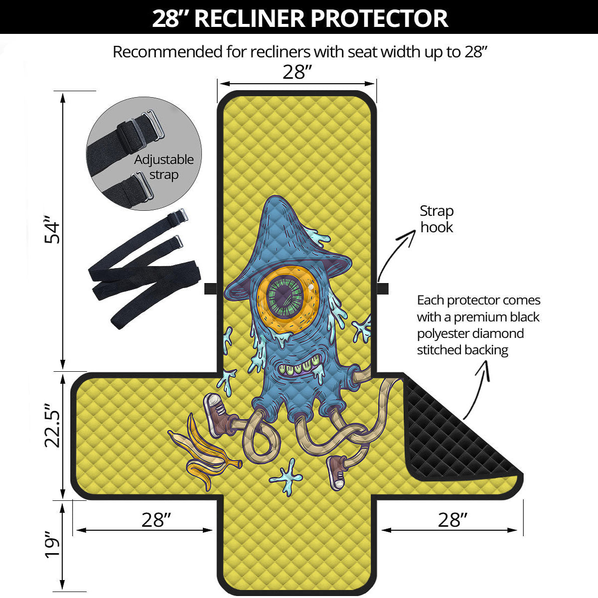 Monster Graffiti Characters Print Recliner Protector-grizzshop