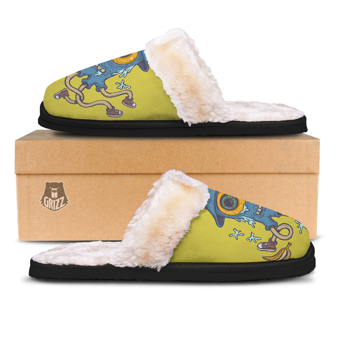 Monster Graffiti Characters Print Slippers-grizzshop