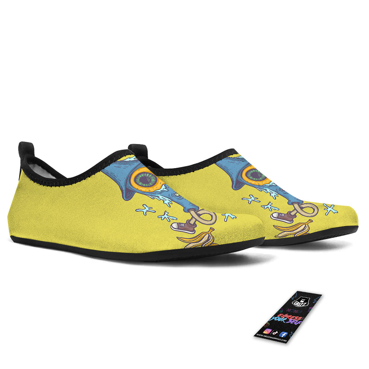 Monster Graffiti Characters Print Water Shoes-grizzshop