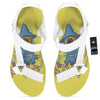 Monster Graffiti Characters Print White Open Toe Sandals-grizzshop