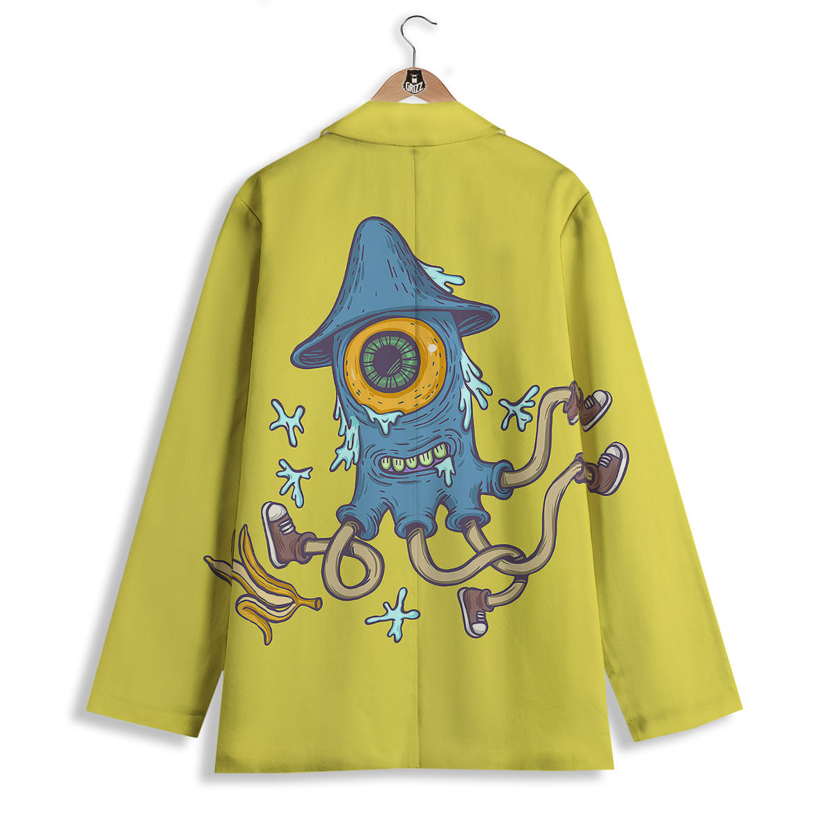 Monster Graffiti Characters Print Women's Blazer-grizzshop