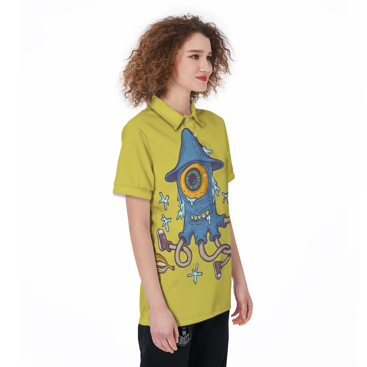 Monster Graffiti Characters Print Women's Golf Shirts-grizzshop