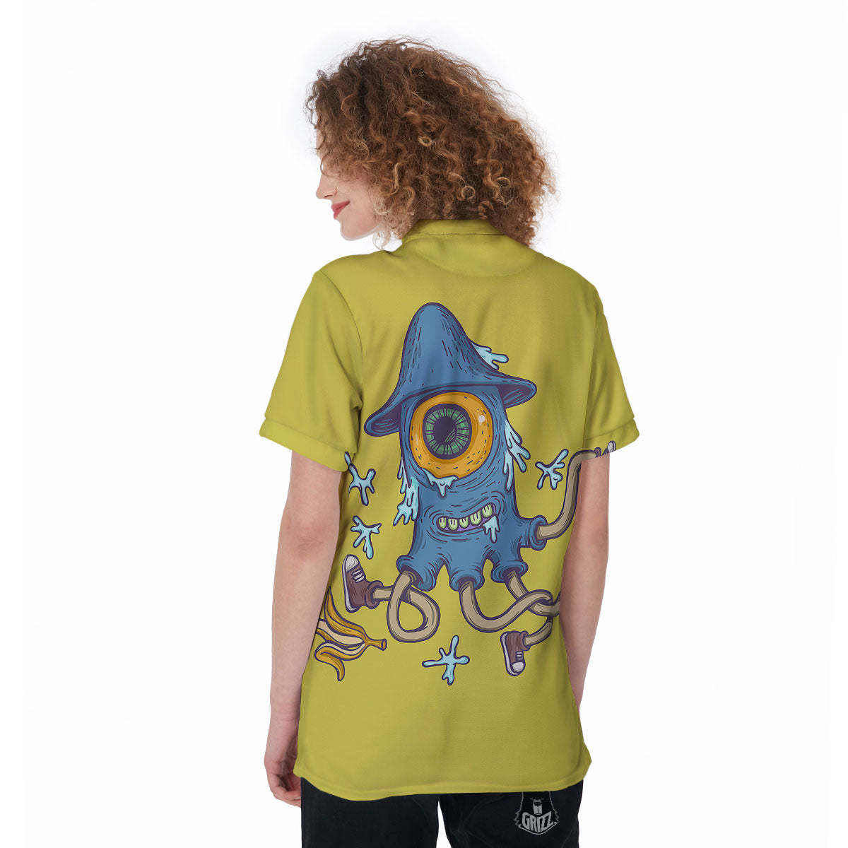 Monster Graffiti Characters Print Women's Golf Shirts-grizzshop