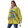 Monster Graffiti Characters Print Women's Sherpa Jacket-grizzshop