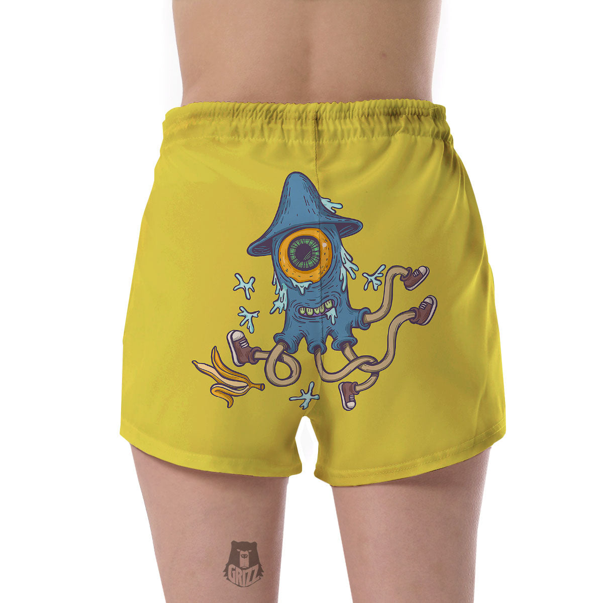 Monster Graffiti Characters Print Women's Shorts-grizzshop