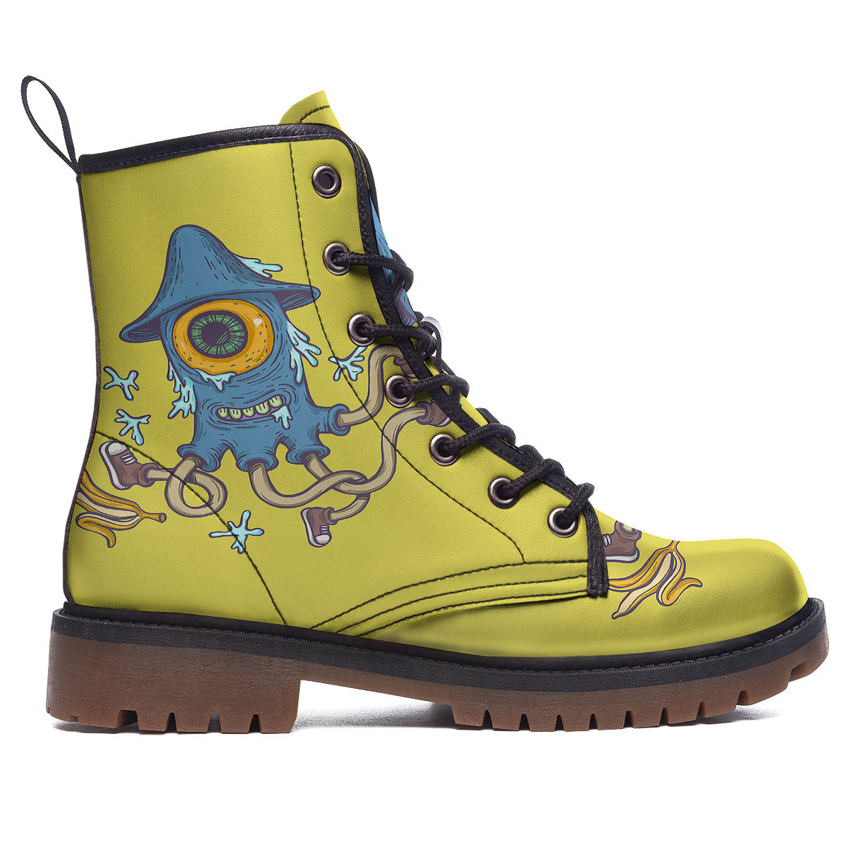 Monster Graffiti Characters Print Work Boots-grizzshop