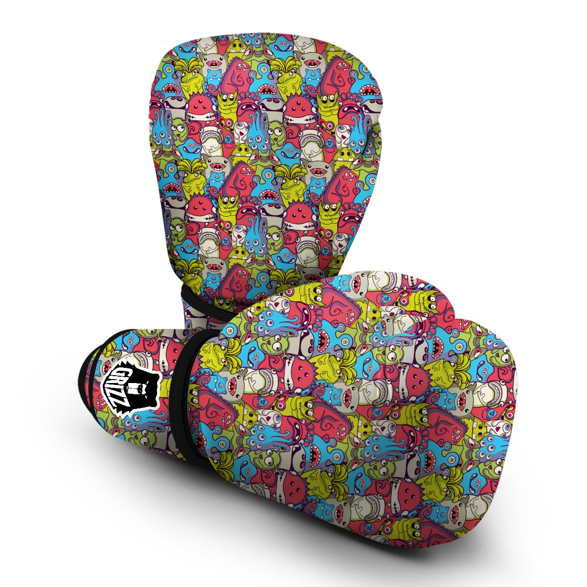 Monster Pattern Print Boxing Gloves-grizzshop