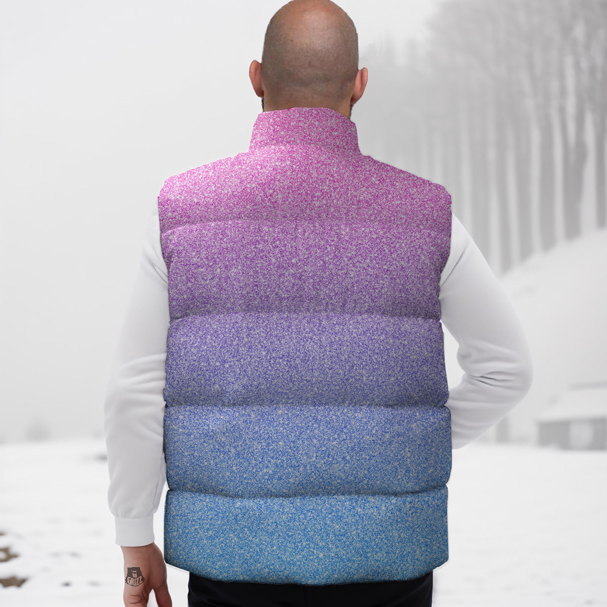 Monster Pattern Print Down Vest