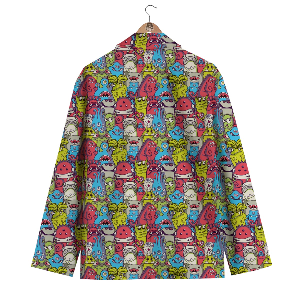 Monster Pattern Print Men's Blazer-grizzshop