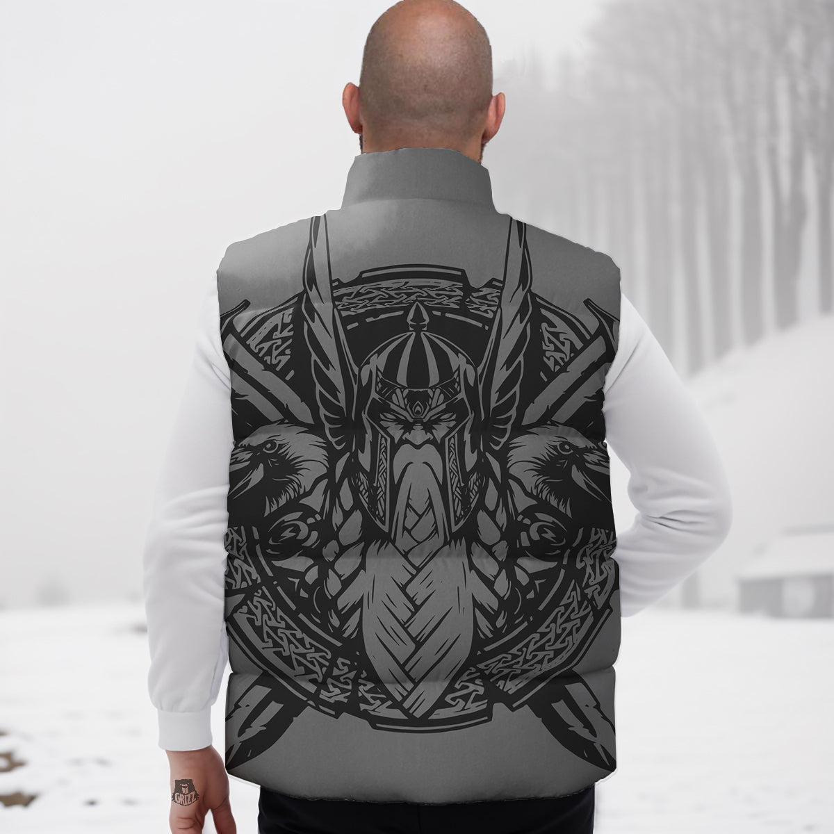 Monster Print Pattern Down Vest