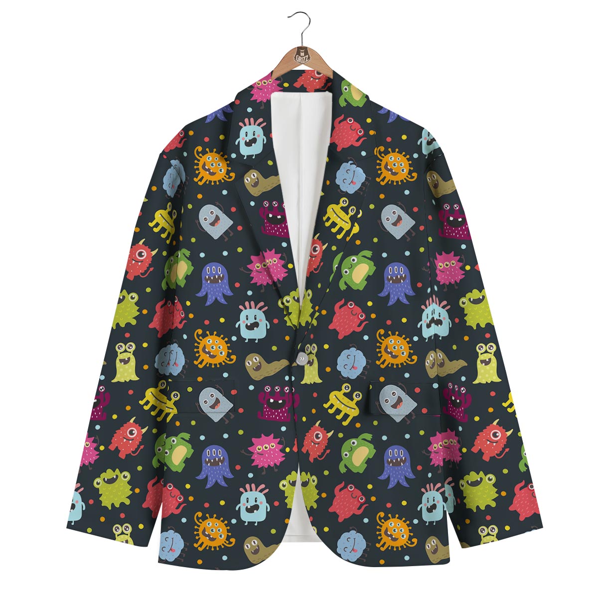 Monster Print Pattern Men's Blazer-grizzshop