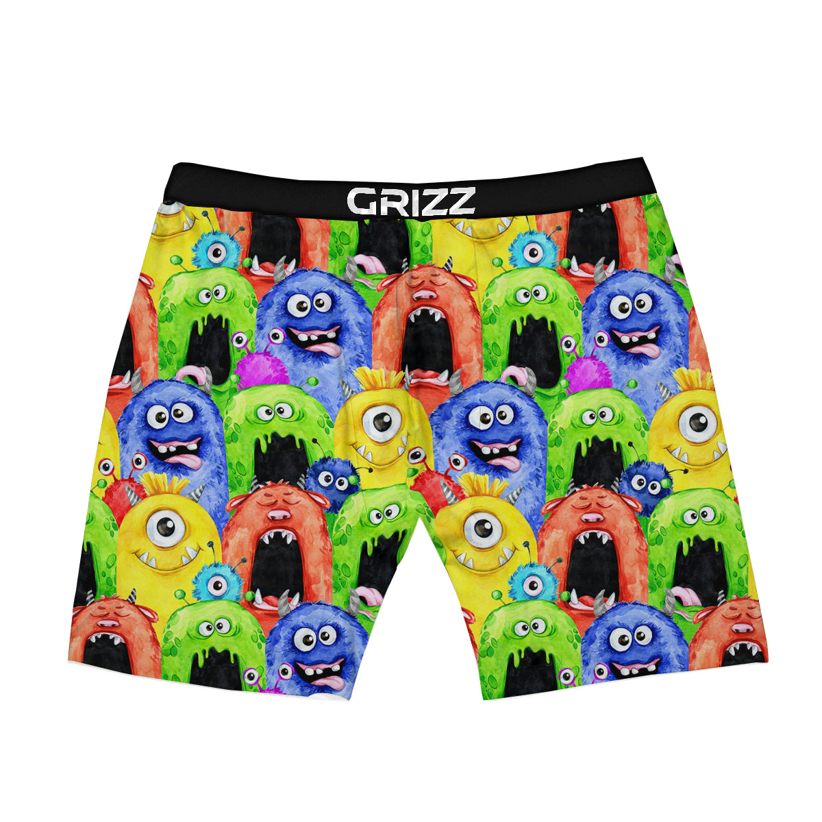 Monster Watercolor Print Pattern Boxer Briefs-grizzshop