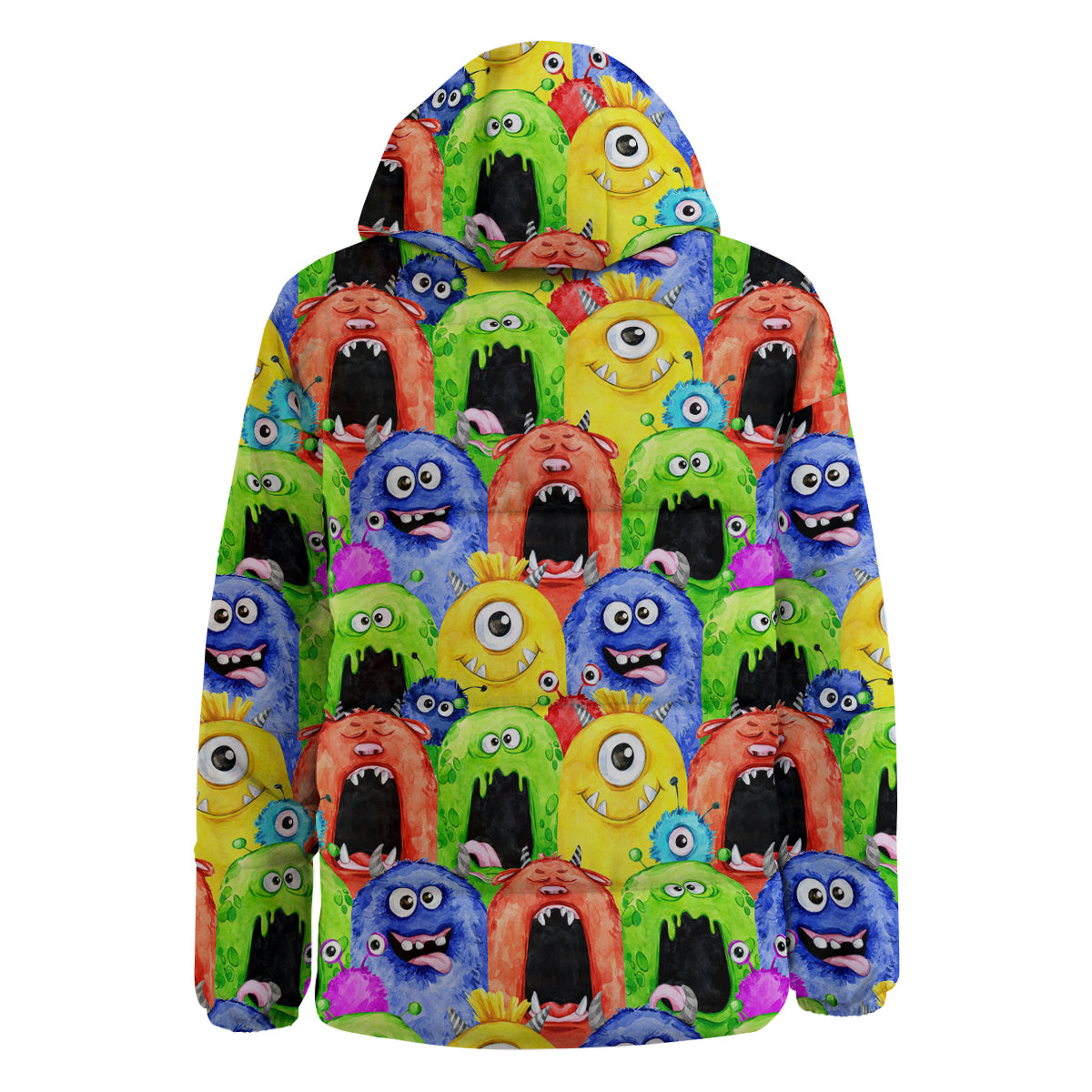 Monster Watercolor Print Pattern Down Jacket-grizzshop