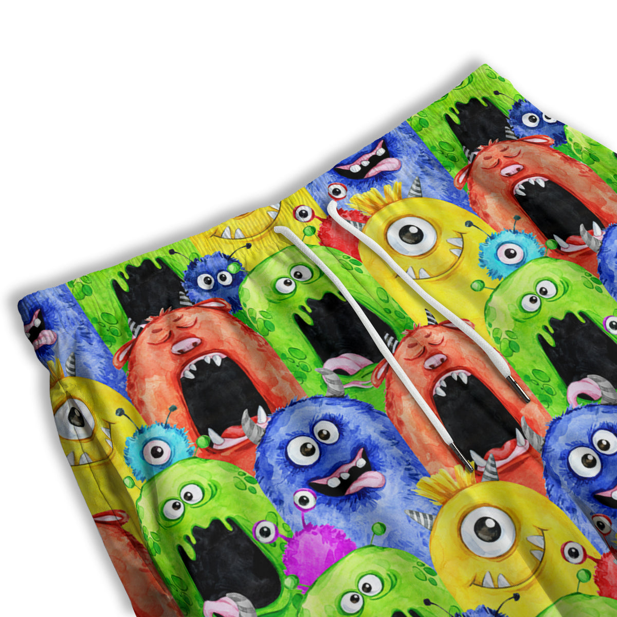 Monster Watercolor Print Pattern Men's Athletic Shorts