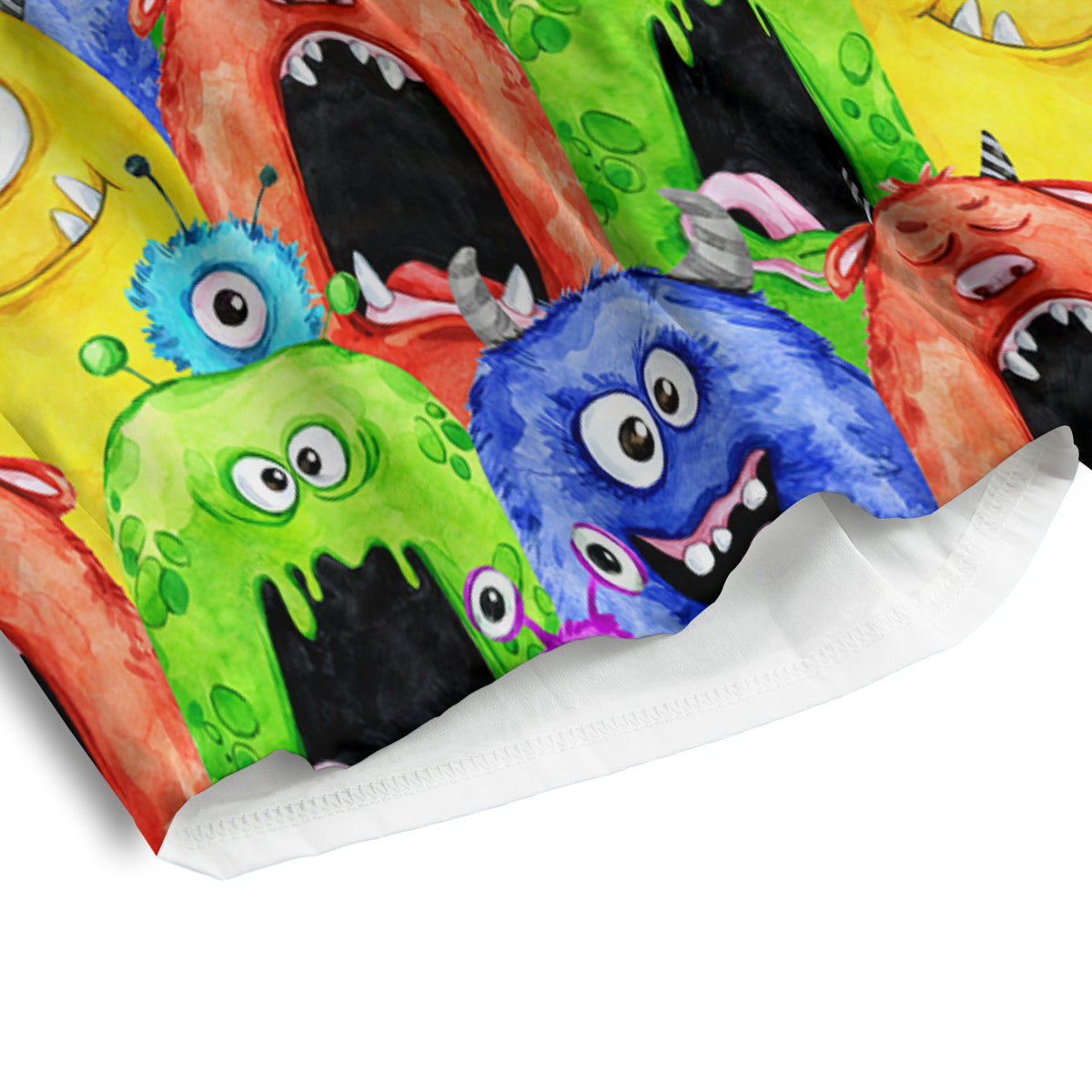 Monster Watercolor Print Pattern Men's Athletic Shorts