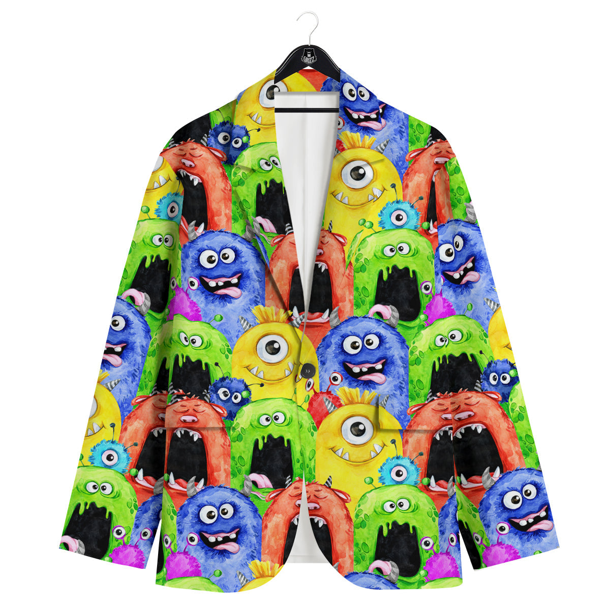 Monster Watercolor Print Pattern Men's Sport Coat-grizzshop