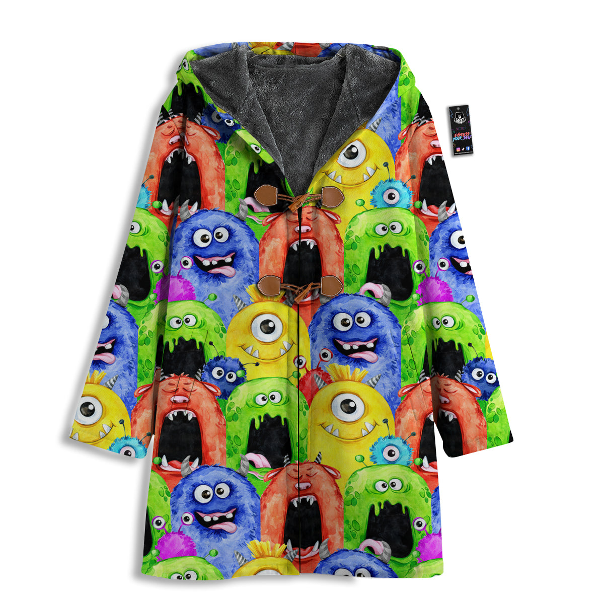 Monster Watercolor Print Pattern Men's Windbreaker Jacket-grizzshop