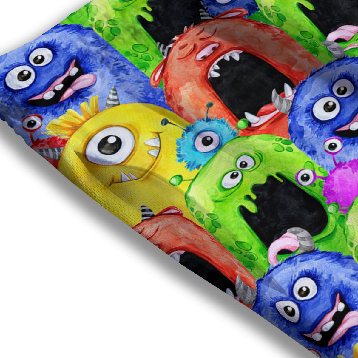 Monster Watercolor Print Pattern Mesh Shorts
