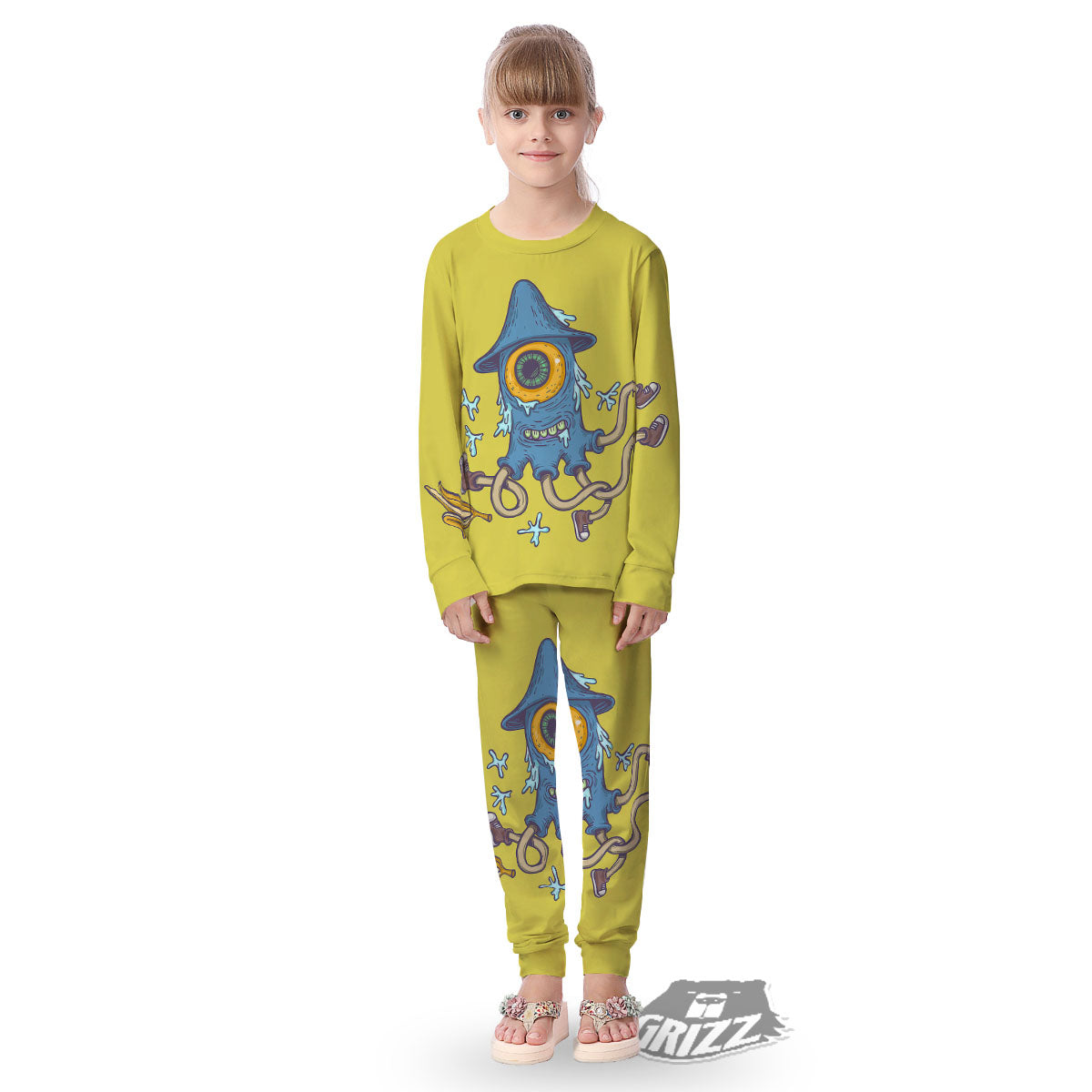 Monster Graffiti Characters Print Kid's Pajamas-grizzshop