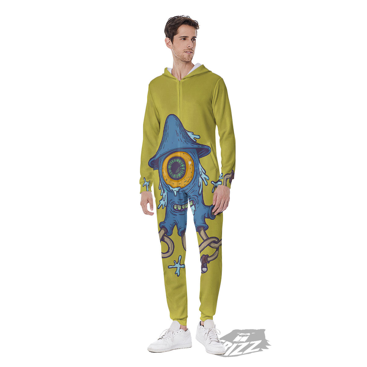 Monster Graffiti Characters Print Men's Jumpsuit-grizzshop