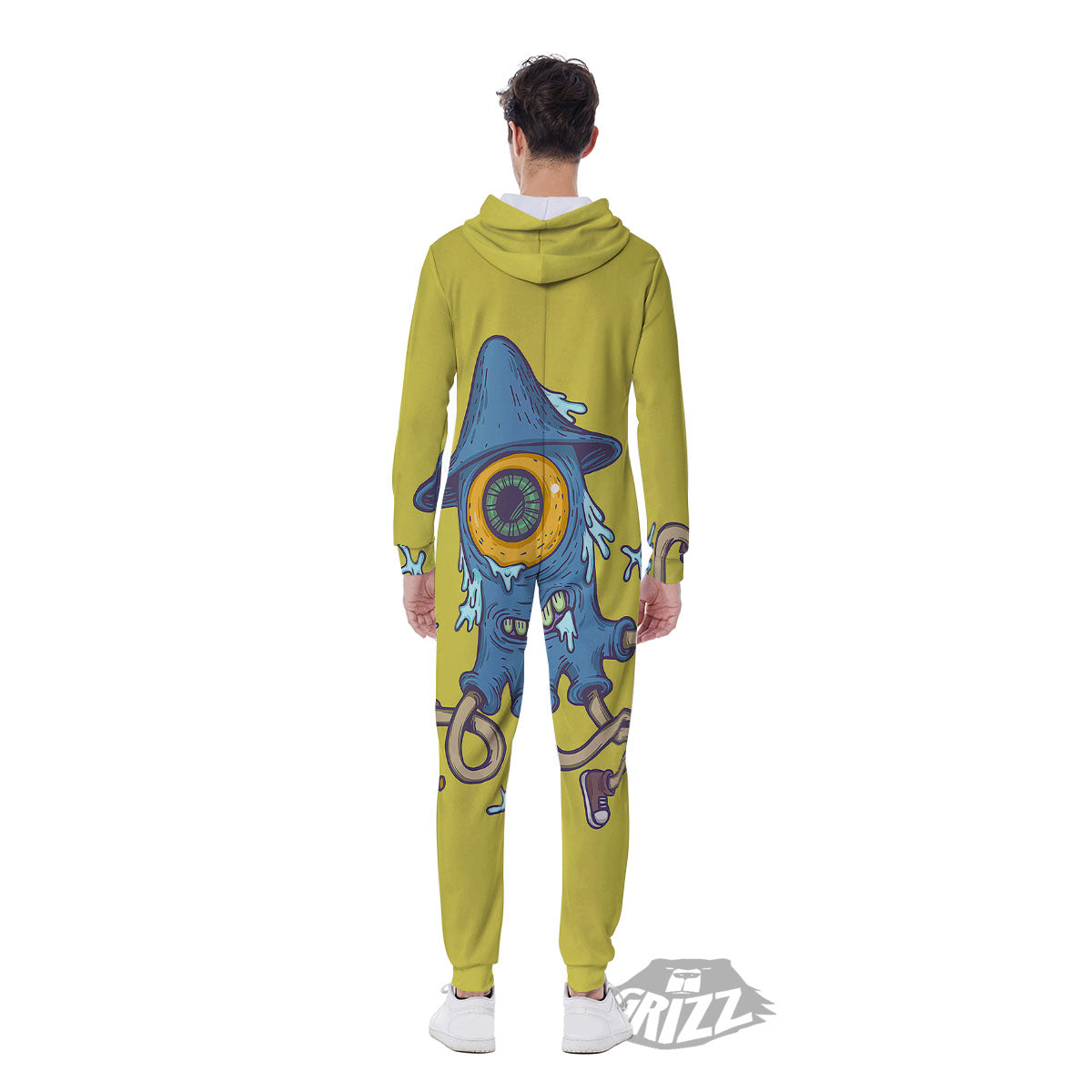 Monster Graffiti Characters Print Men's Jumpsuit-grizzshop