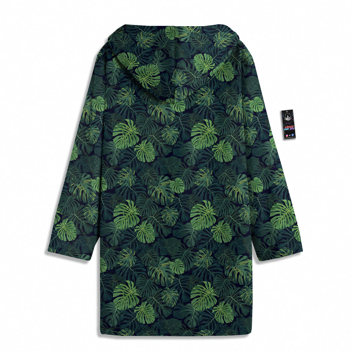 Monstera Green Tropical Print Pattern Men's Windbreaker Jacket-grizzshop