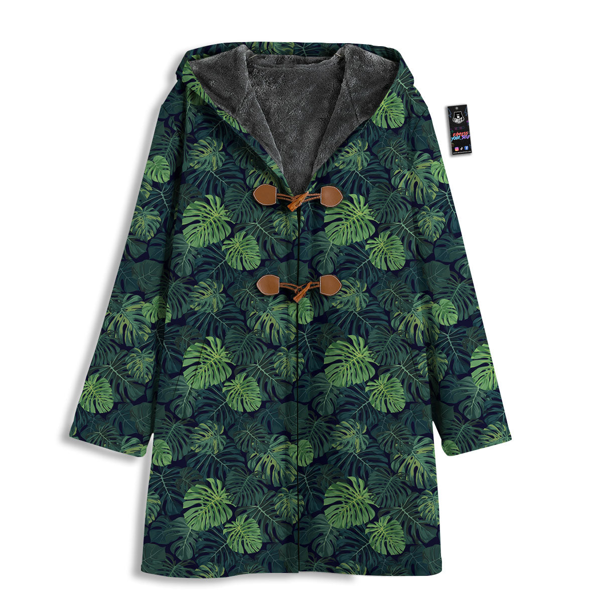 Monstera Green Tropical Print Pattern Men's Windbreaker Jacket-grizzshop