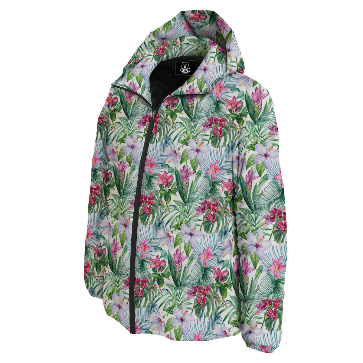 Monstera Hawaii Hibiscus Print Pattern Down Jacket-grizzshop