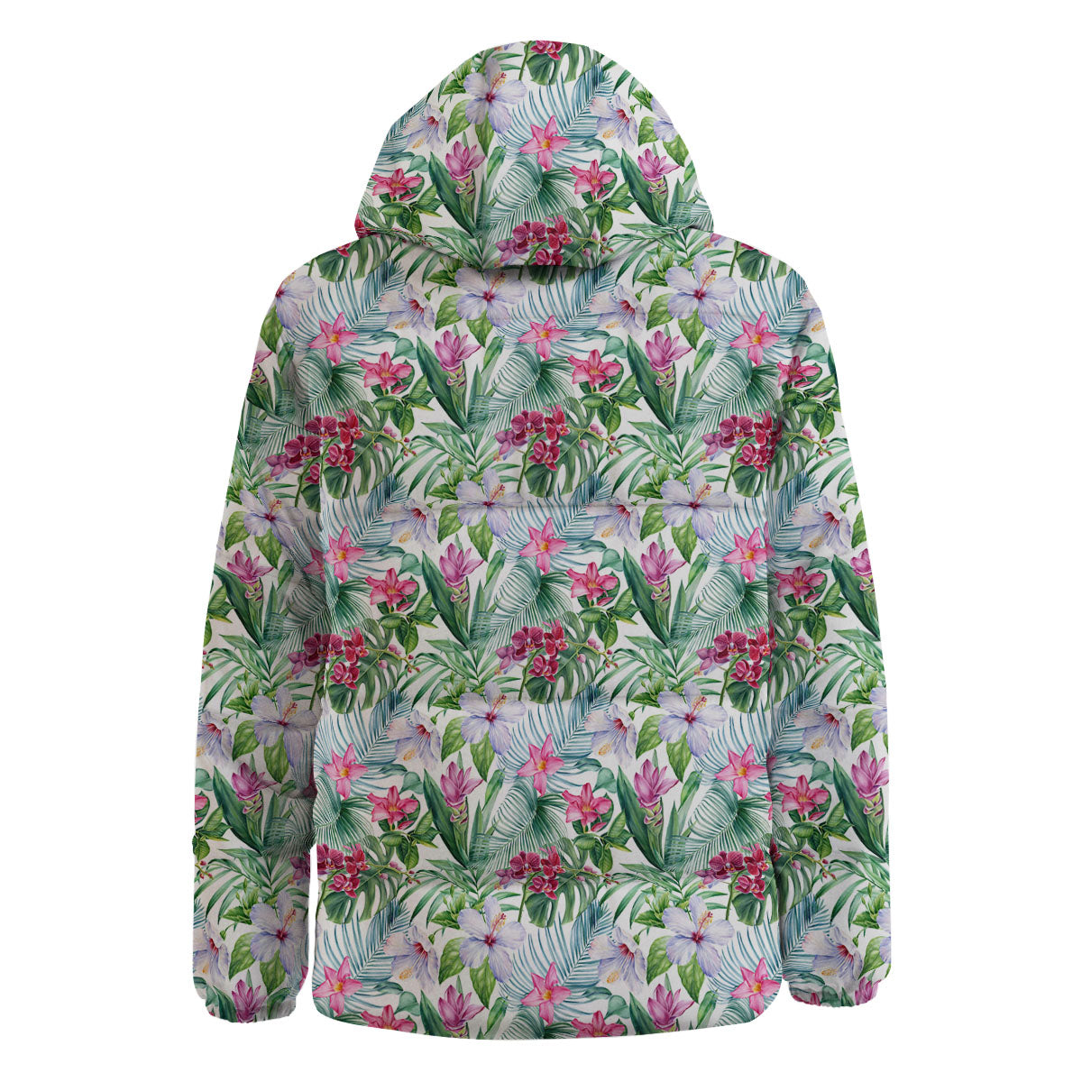 Monstera Hawaii Hibiscus Print Pattern Down Jacket-grizzshop