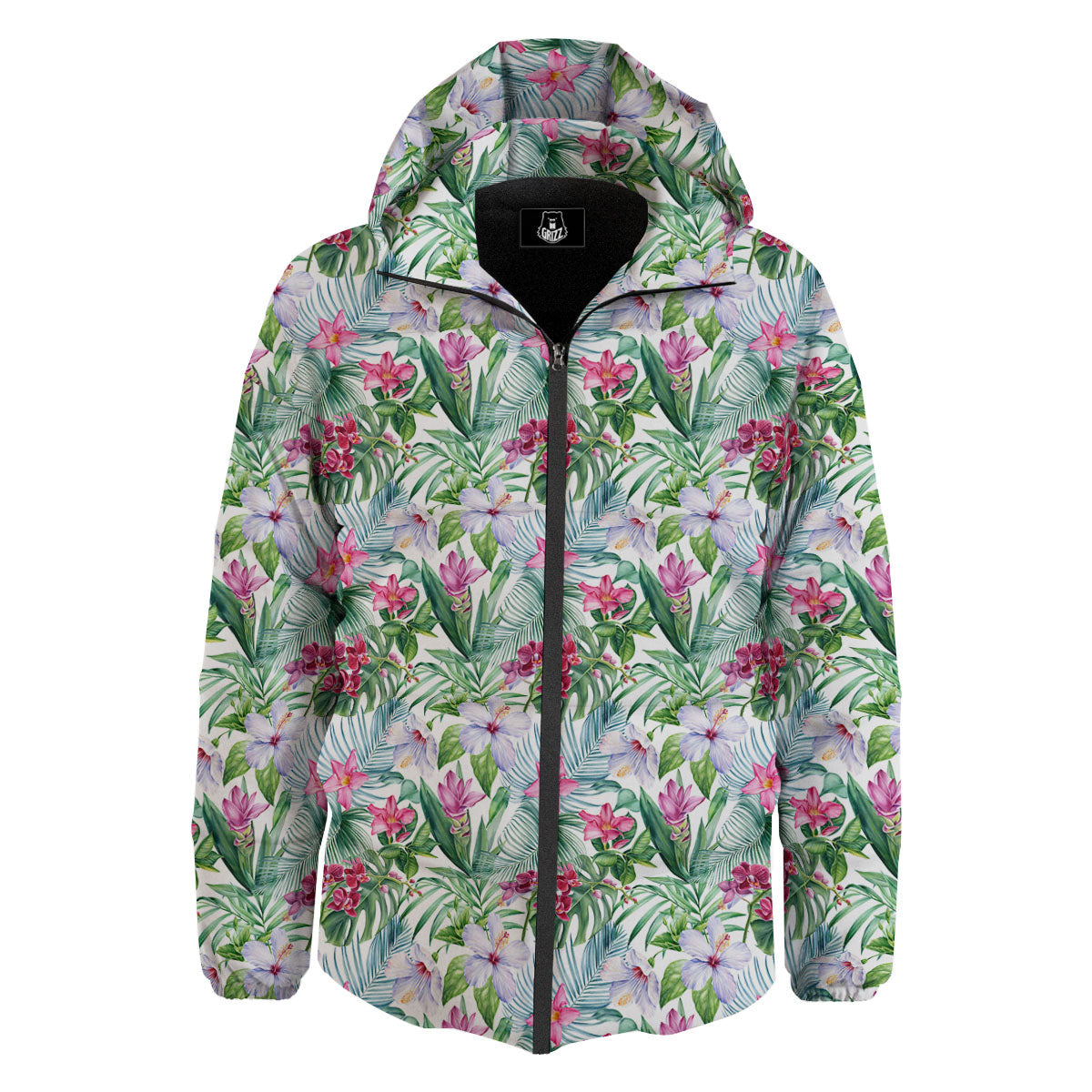 Monstera Hawaii Hibiscus Print Pattern Down Jacket-grizzshop