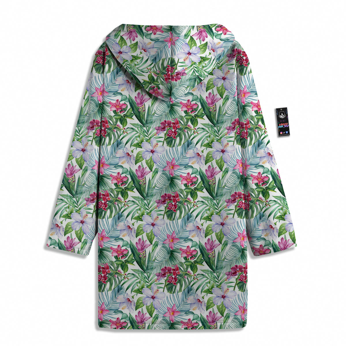 Monstera Hawaii Hibiscus Print Pattern Men's Windbreaker Jacket-grizzshop
