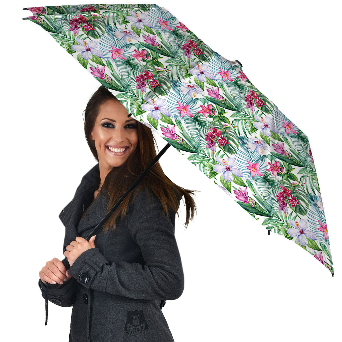 Monstera Hawaii Hibiscus Print Pattern Umbrella-grizzshop