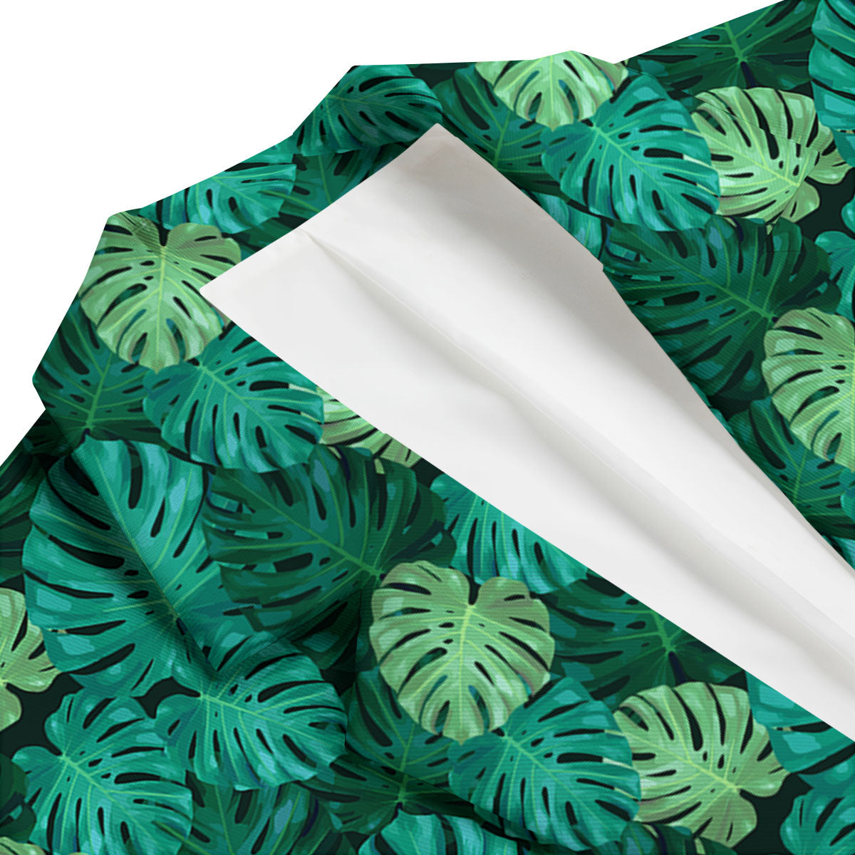 Monstera Leaf Green Print Men's Blazer-grizzshop