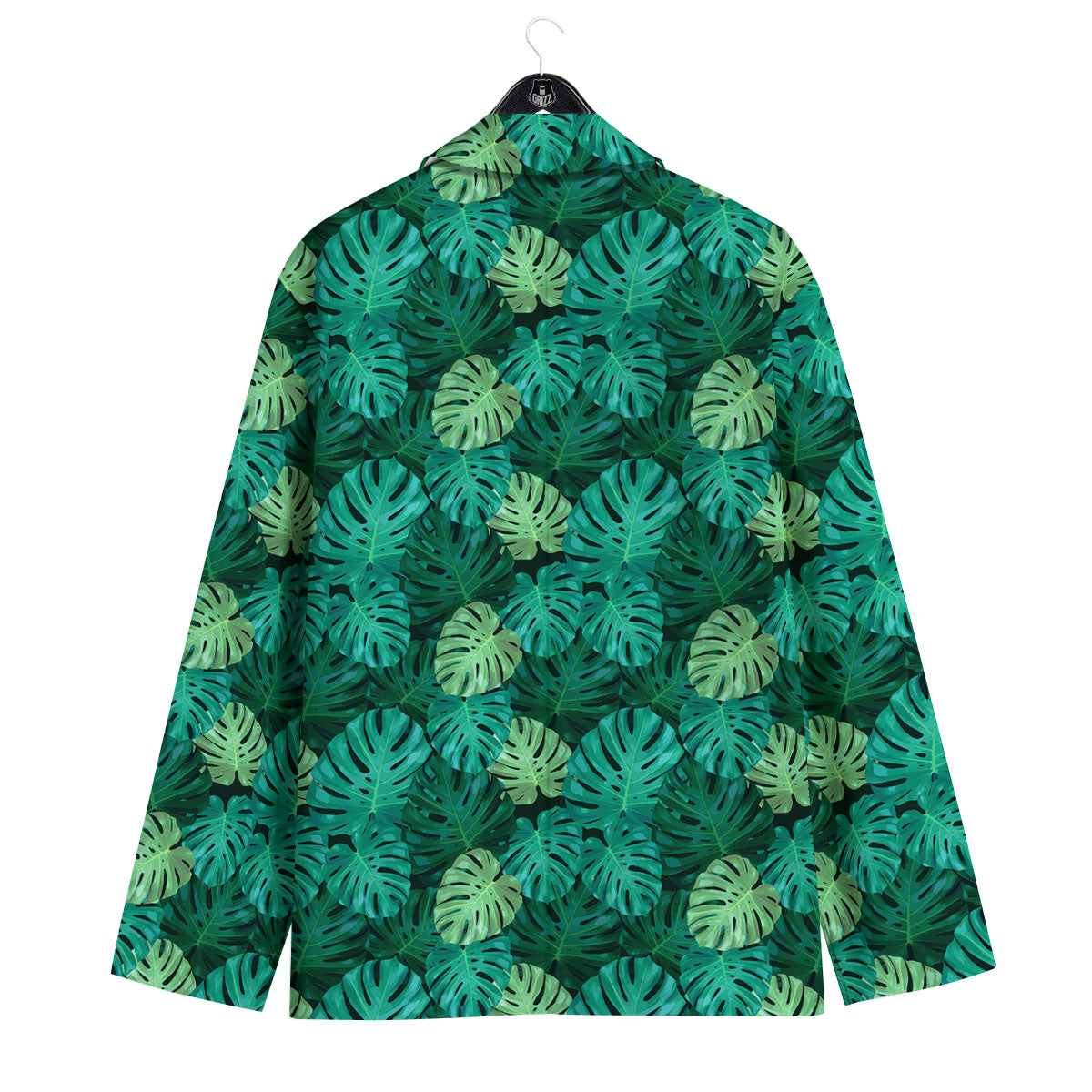 Monstera Leaf Green Print Men's Sport Coat-grizzshop