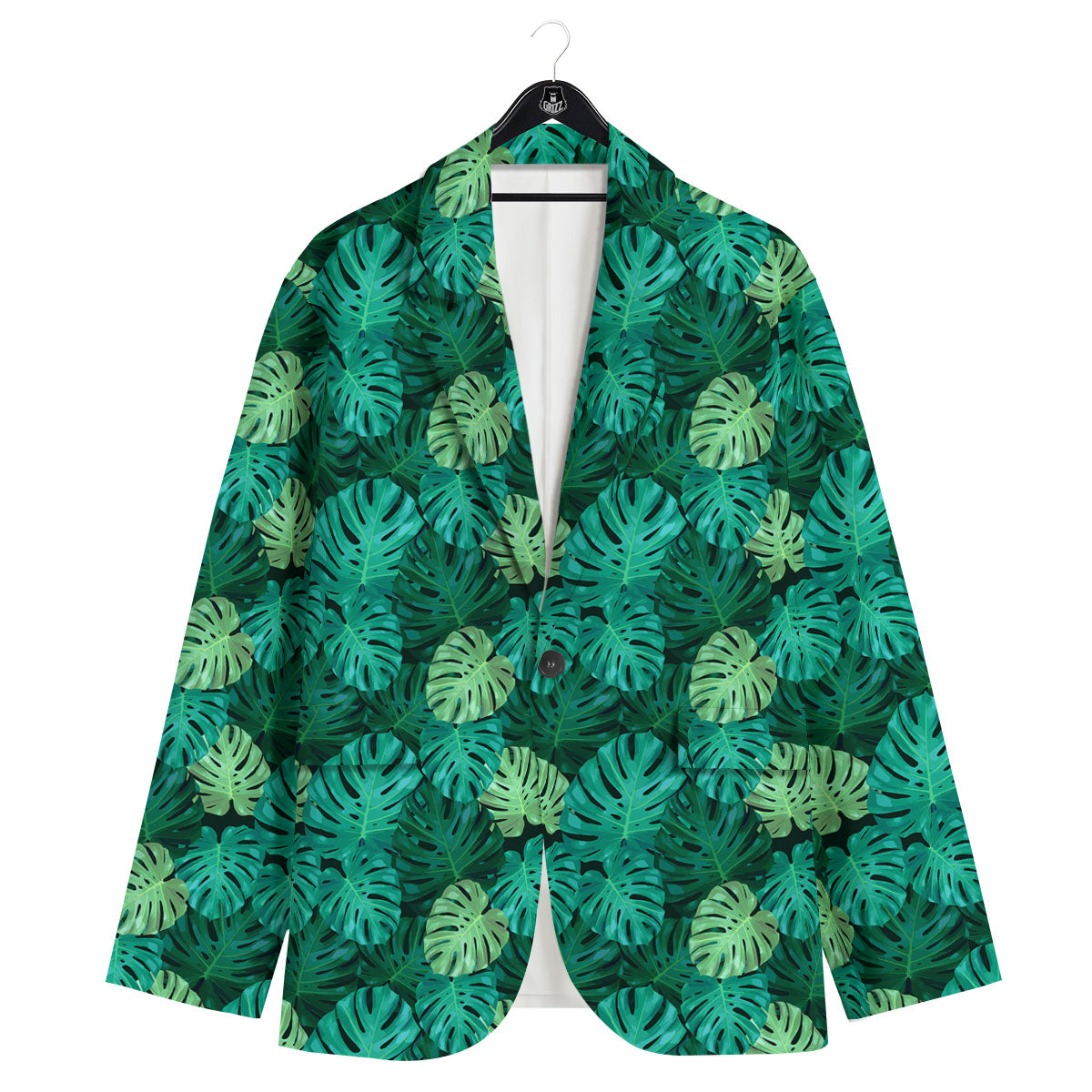 Monstera Leaf Green Print Men's Sport Coat-grizzshop