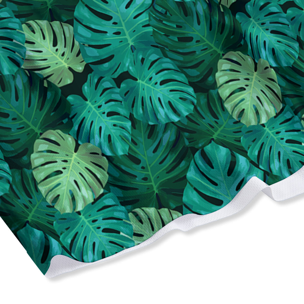Monstera Leaf Green Print Mesh Shorts