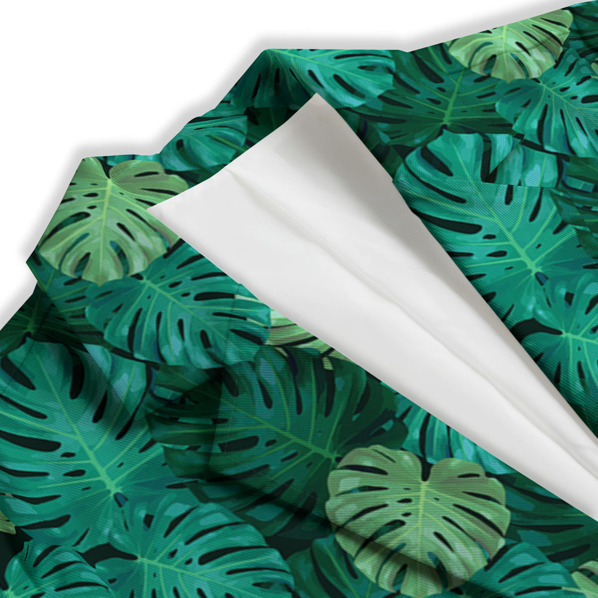 Monstera Leaf Green Print Women's Blazer-grizzshop