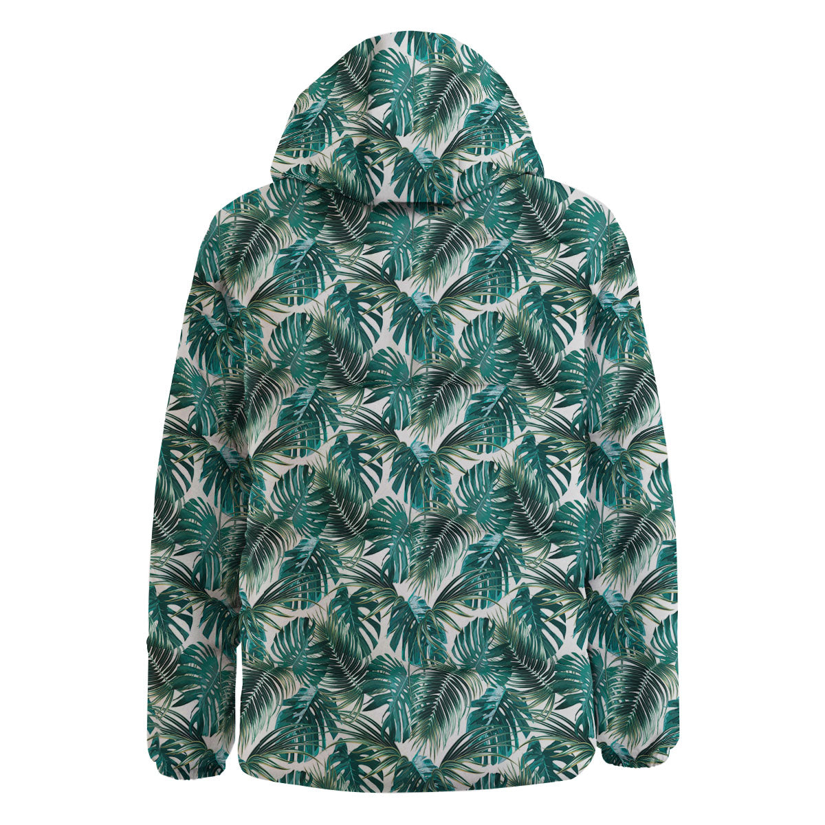 Monstera Leaves Palm Print Pattern Down Jacket-grizzshop