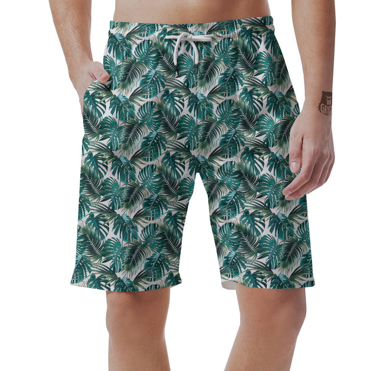 Monstera Leaves Palm Print Pattern Men's Shorts – Grizzshopping