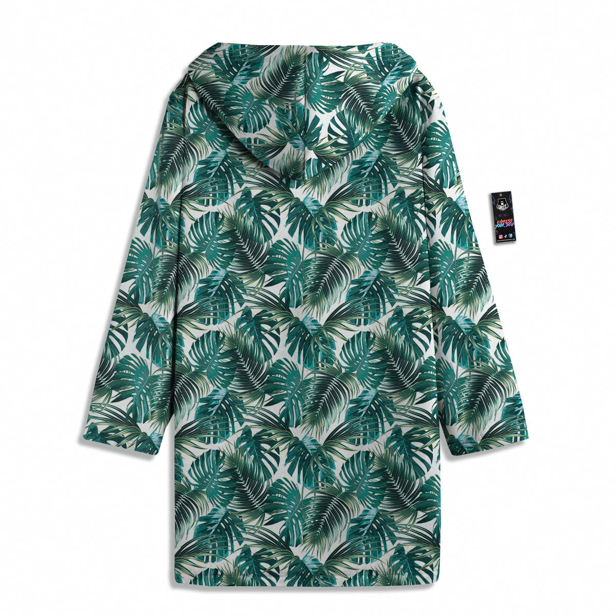 Monstera Leaves Palm Print Pattern Men's Windbreaker Jacket-grizzshop
