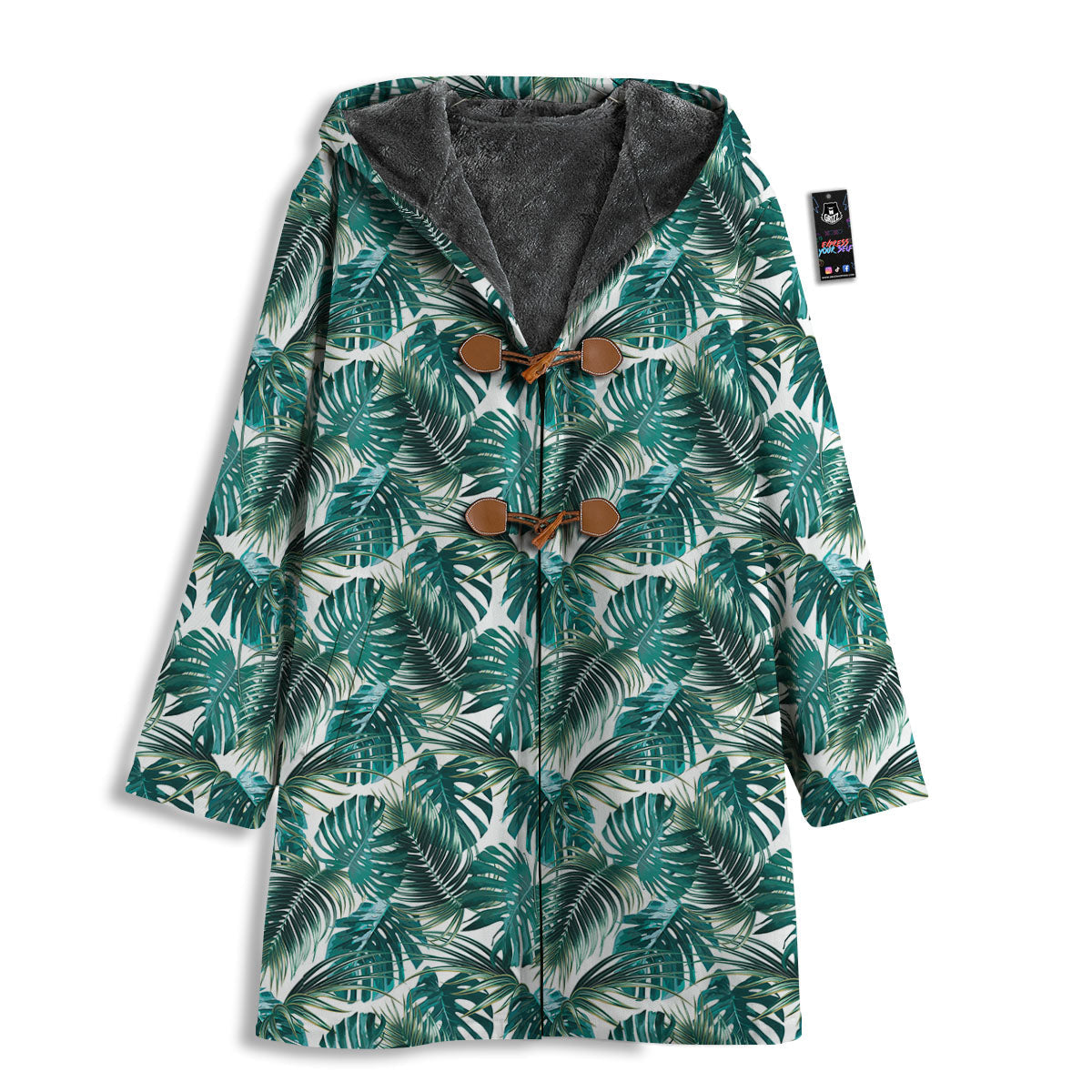 Monstera Leaves Palm Print Pattern Men's Windbreaker Jacket-grizzshop